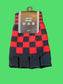 Checkered Fingerless Gloves (Red)