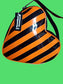 Orange Striped Heart Shaped Bag