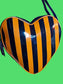 Orange Striped Heart Shaped Bag