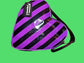 Purple Striped Heart  Shaped Bag