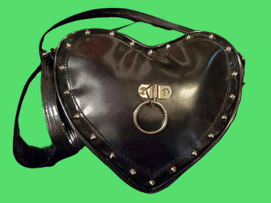 O Ring Vinyl Heart Shaped Bag