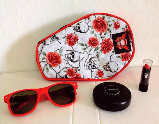 Skull and Roses Coffin Pouch