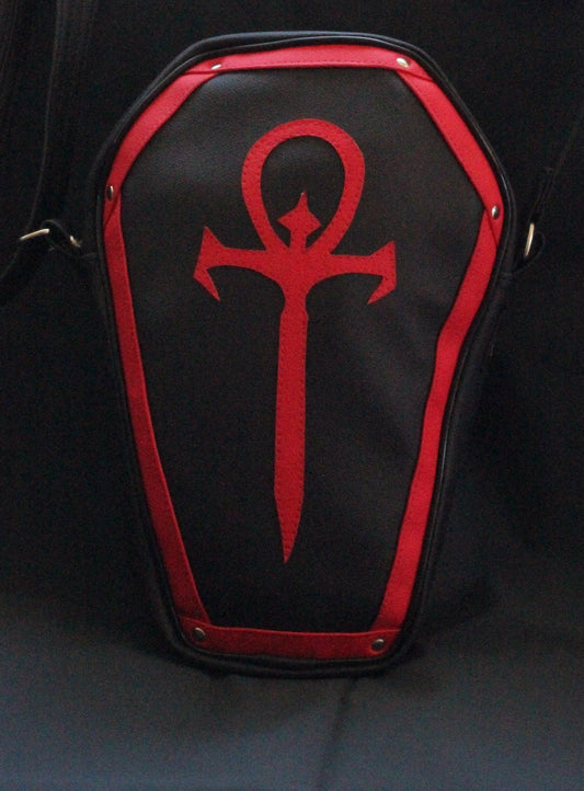 Red Ankh Cross Coffin Bag