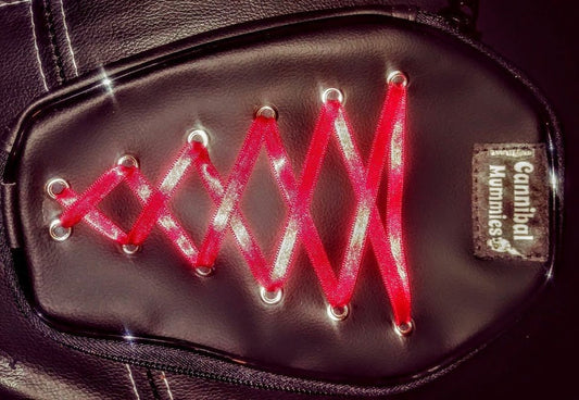 Coffin Shaped Pouch with RED LACES