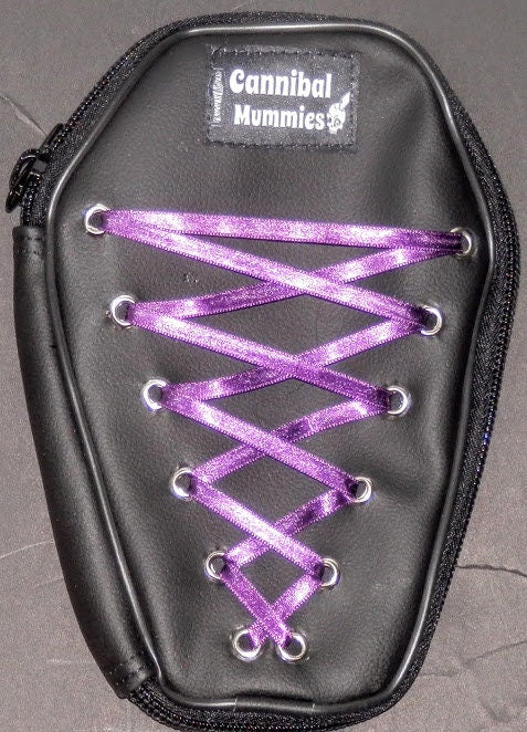 Coffin Pouch with PURPLE LACES