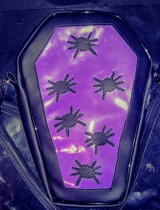 Bag of Spiders Coffin Backpack/Shoulder bag Purple/Black