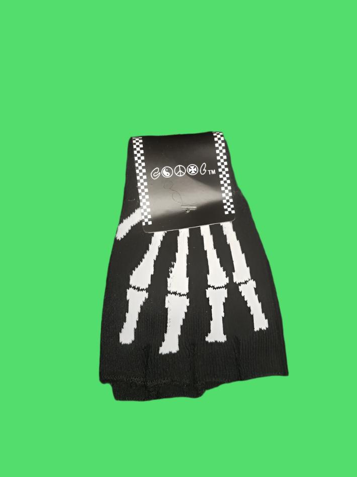 Skeleton Fingerless Gloves (WHITE)