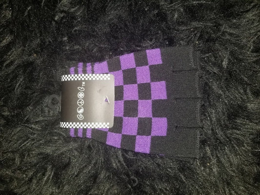 Checkered Fingerless Gloves (PURPLE)