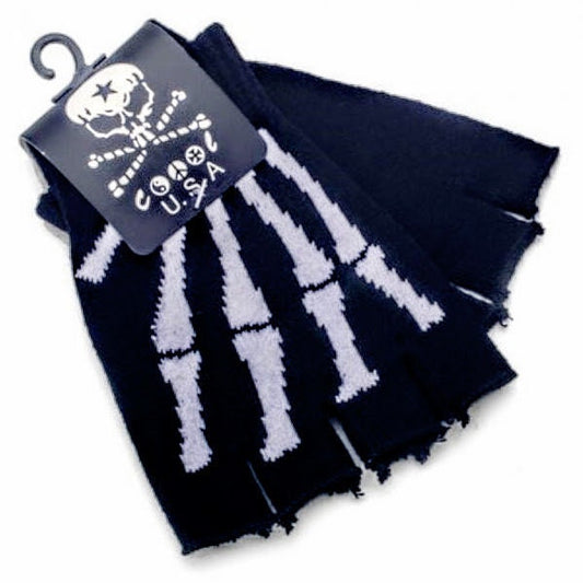 Skeleton Fingerless Gloves (WHITE)