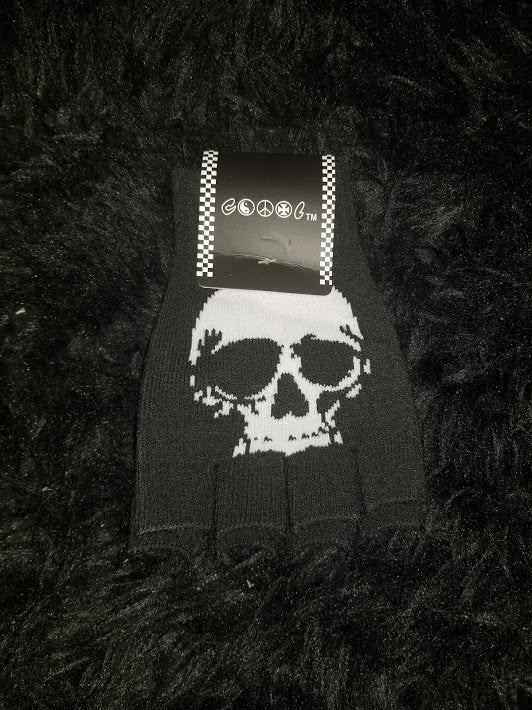 Fingerless Gloves (WHITE SKULL)