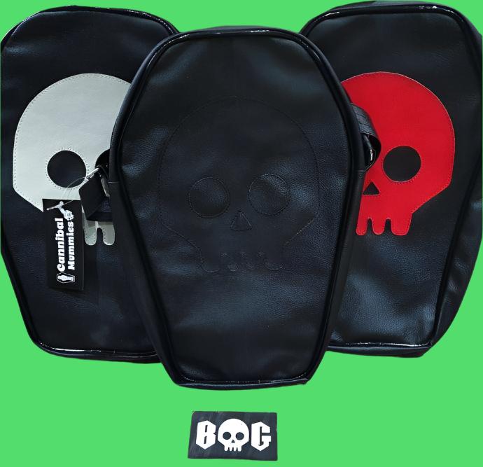 Cannibal Mummies x Box of Goth Coffin Bag RED SKULL