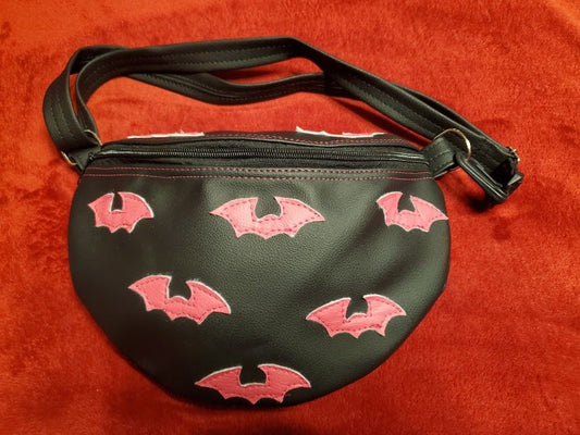 Pink Bats on Black Fanny Pack