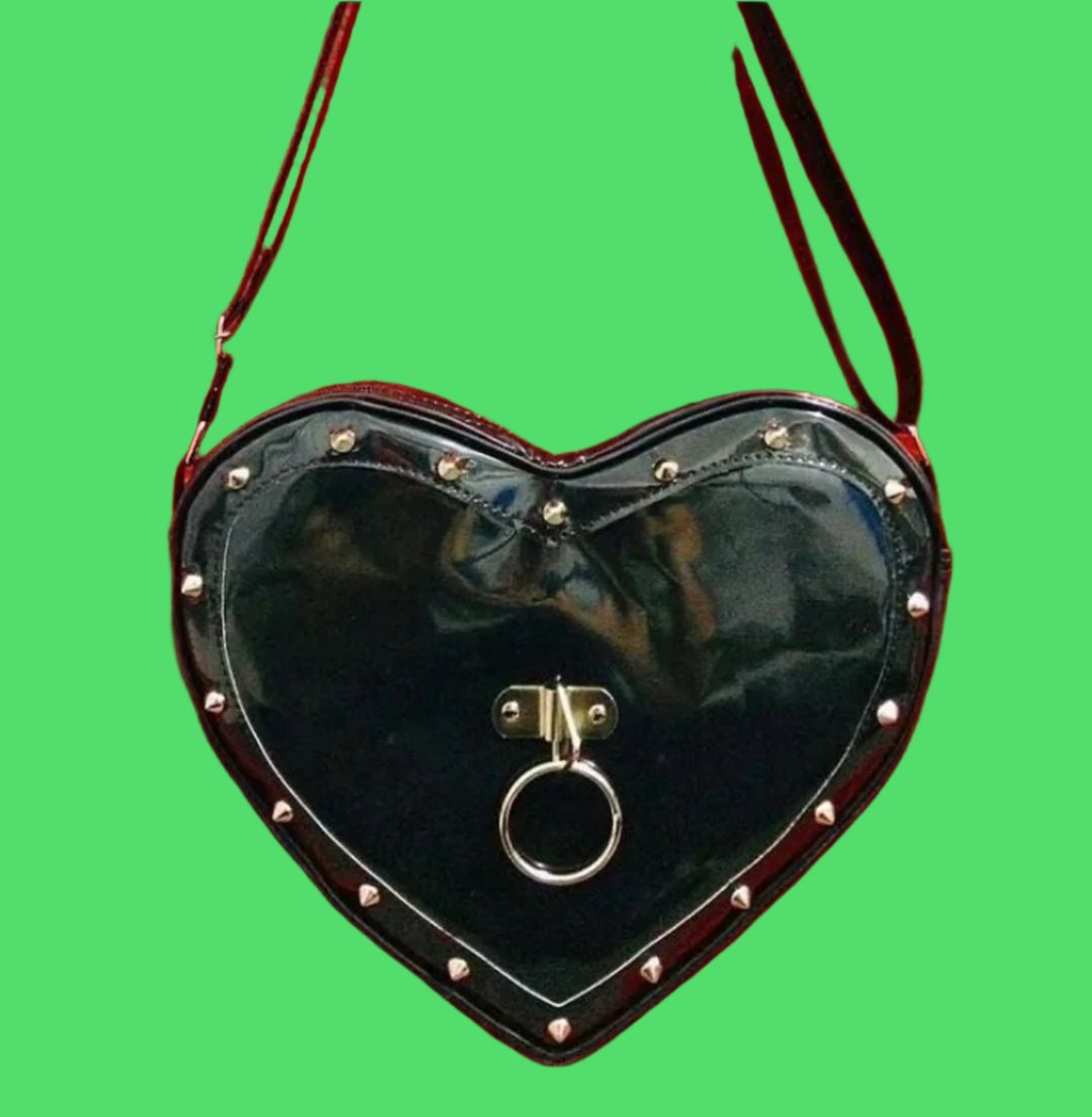 O Ring Vinyl Heart Shaped Bag