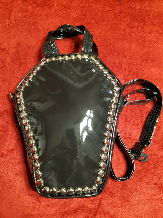 Vinyl Studded Coffin with handles