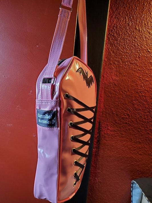 Bat & Lace Coffin Bag (Pink Vinyl)